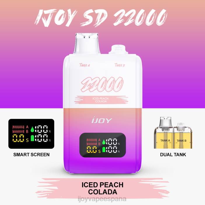 iJOY SD 22000 desechable N2R6155 colada helada de durazno | Cigarro Electronico iJOY Bar